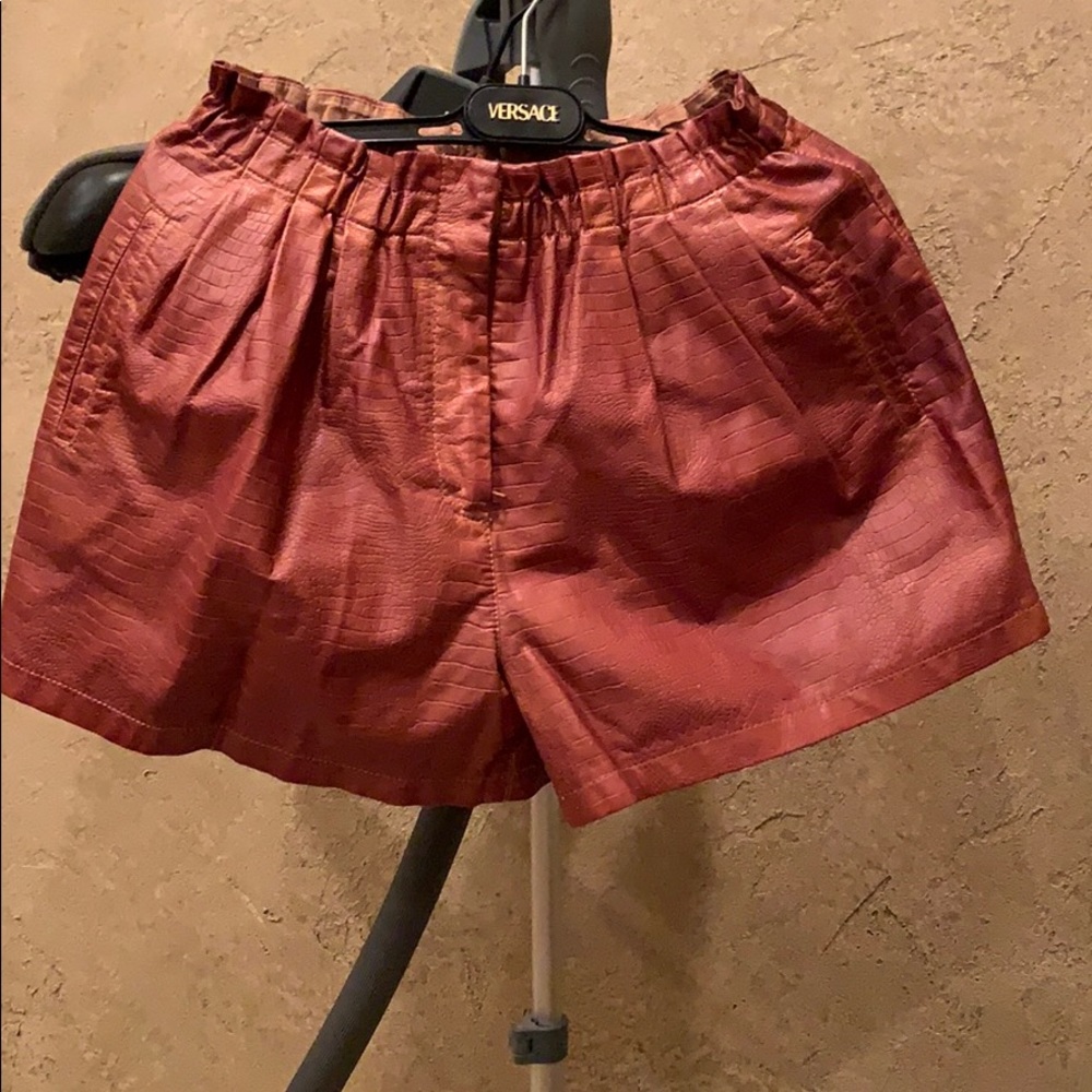 Cute stretchy faux snake skin shorts